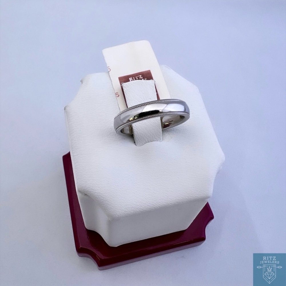 14k White Gold Ladies Wedding Band (Size 4.5 (US), 4mm Thickness)